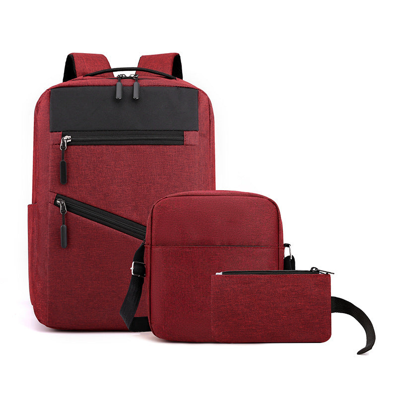 Sac à dos homme avec sac bandoulière et trousse 3en1